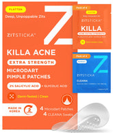 ZitSticka parche frontal en su empaque mostrando diseño y practicidad