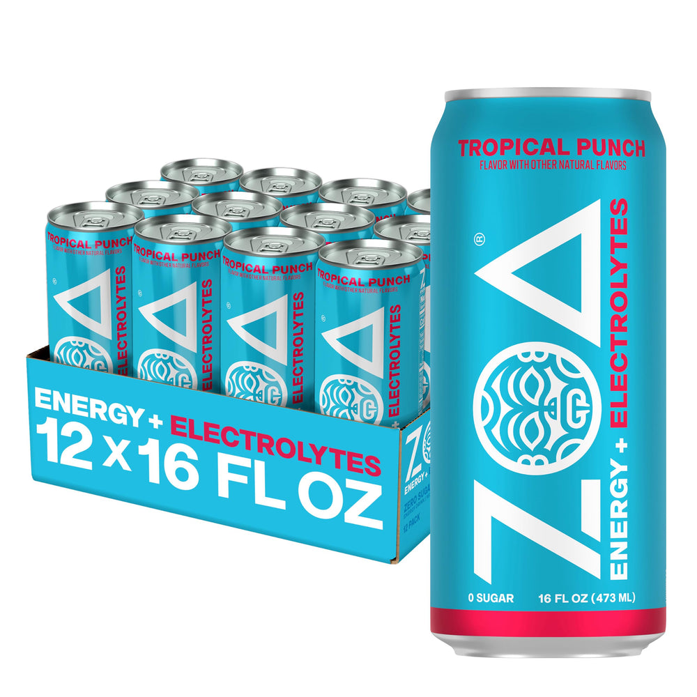 ZOA lata frontal muestra diseño atractivo y energía sin azúcar