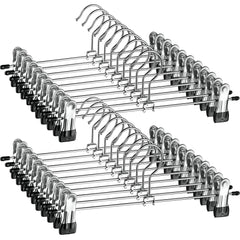 ZOBER percha metálica frontal mostrando clips antideslizantes y orden