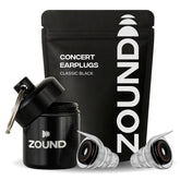 Zound tapones frontal del paquete mostrando el producto y beneficio de protección