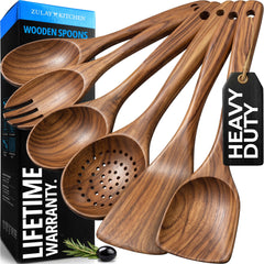 Zulay Kitchen vista frontal del paquete con seis utensilios, muestra calidad