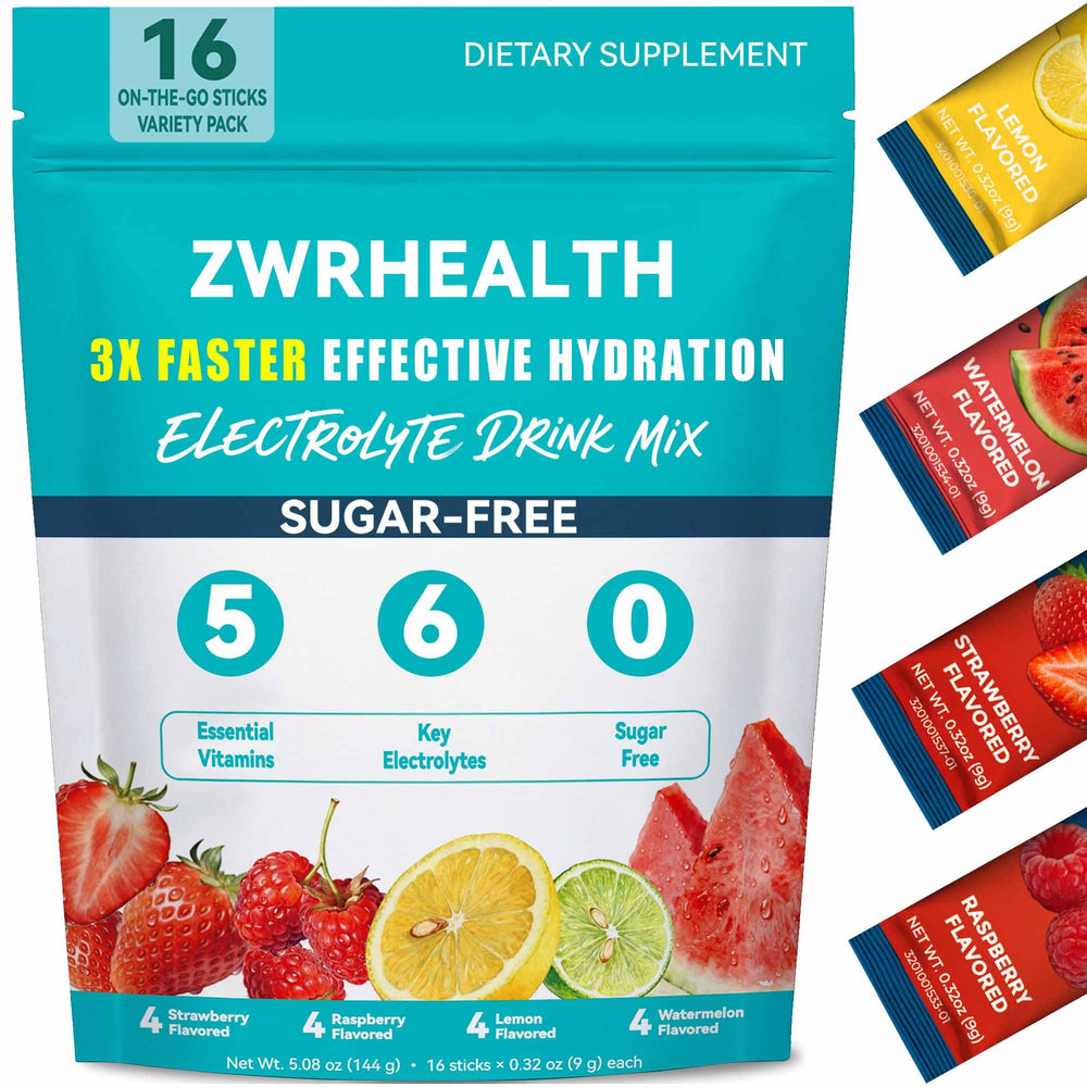 Zwrhealth paquete frontal con sobres, hidratación rápida y portable
