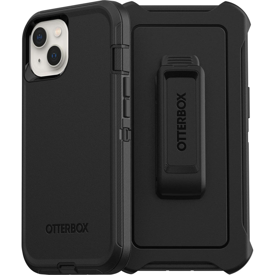 Funda OtterBox Defender negra para iPhone 13 con soporte de clip