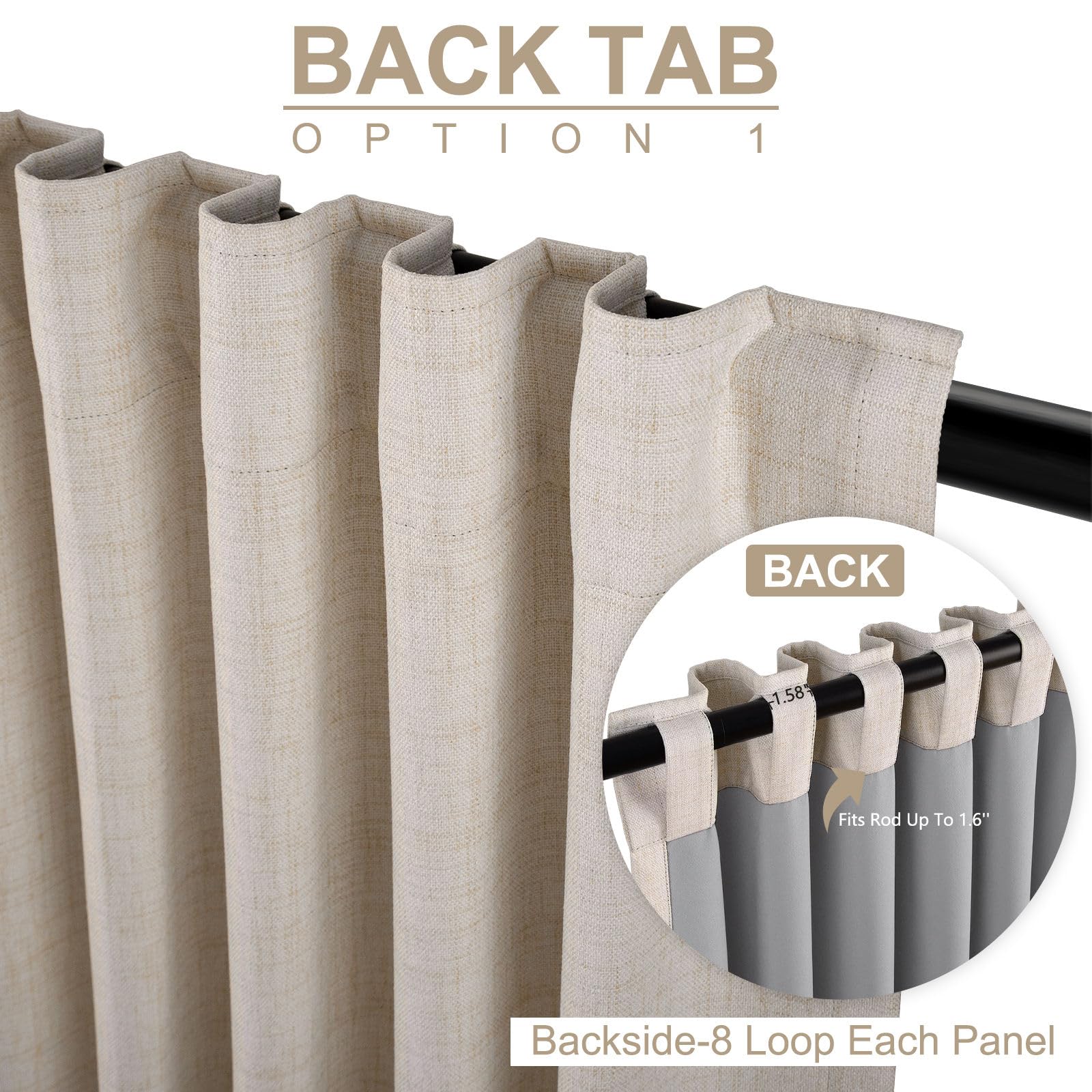 100% Blackout Shield panel colgado en ventana demostrando bloqueo de luz y privacidad