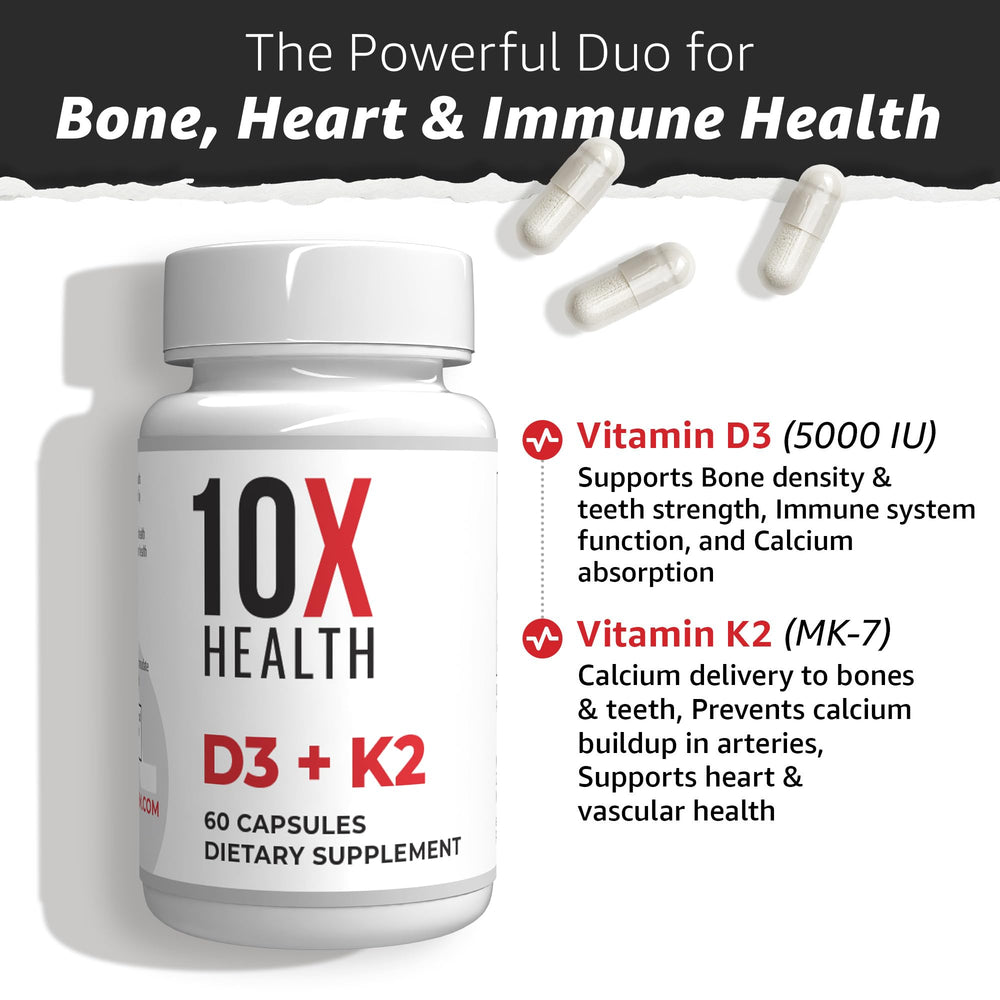 10X Health etiqueta con ingredientes y dosificación visible