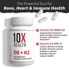 10X Health etiqueta con ingredientes y dosificación visible