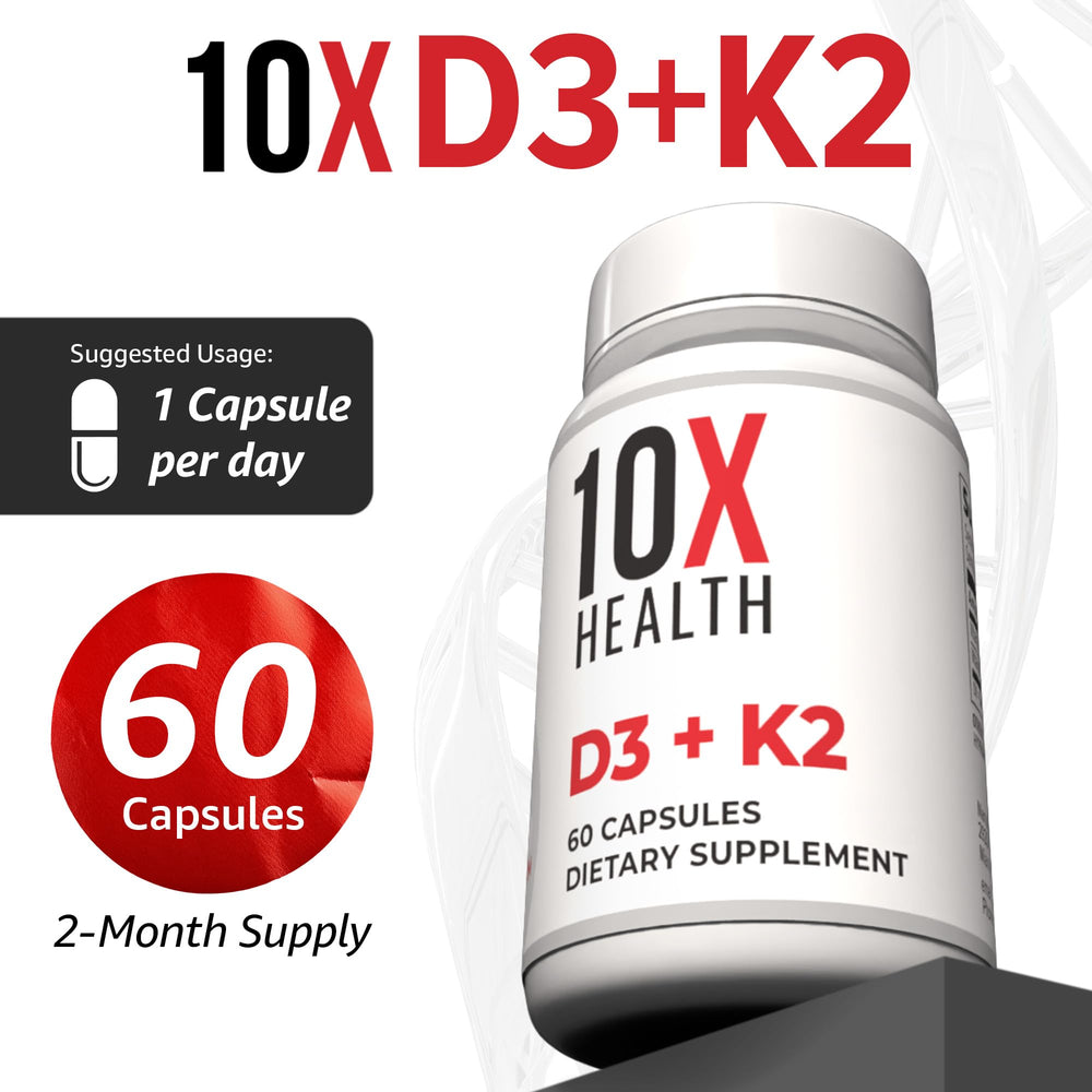 10X Health frasco abierto con cápsulas listas para uso diario