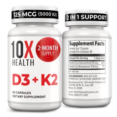 10X Health frasco delantero mostrando etiqueta clara y beneficios