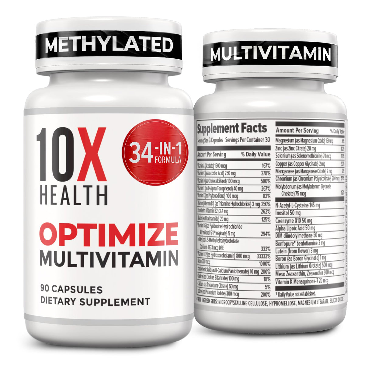 10X Health System frasco frontal mostrando diseño y cantidad, confianza de marca