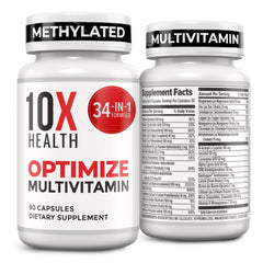 10X Health System frasco frontal mostrando diseño y cantidad, confianza de marca