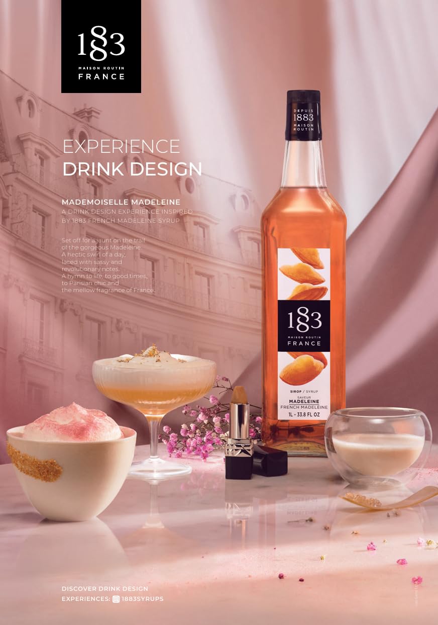 1883 Maison Routin jarabe añadido a un café latte creando aroma pastel