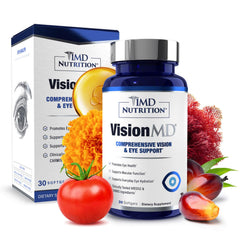 1MD Nutrition frontal del envase VisionMD mostrando el producto y beneficio visual