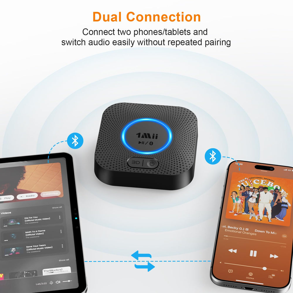 1Mii B06+ emparejado con smartphone para control de música remoto