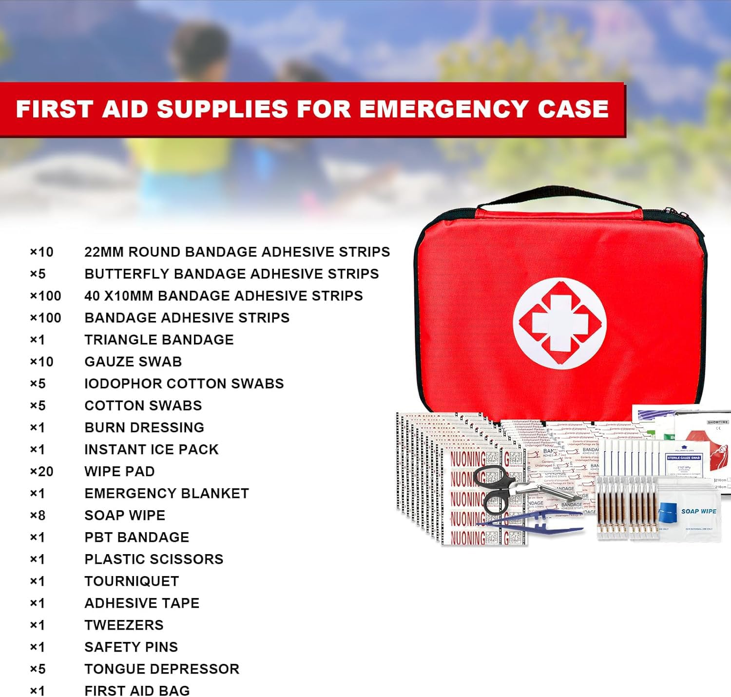 1st Aid interior con compartimentos visibles y acceso ágil