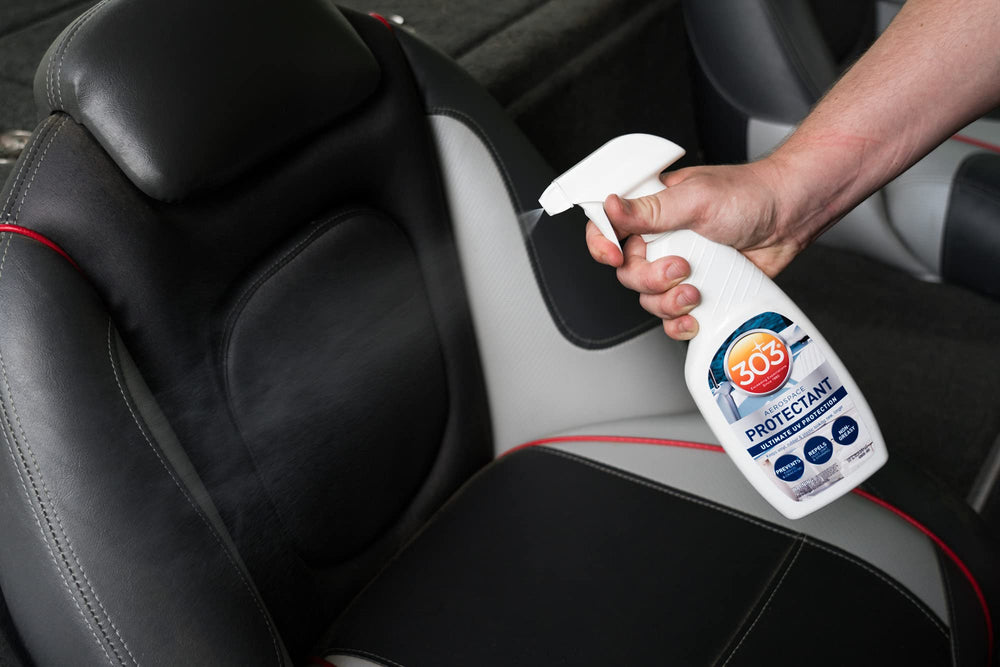 303 Products bote de 16 oz junto a regla para escala clara