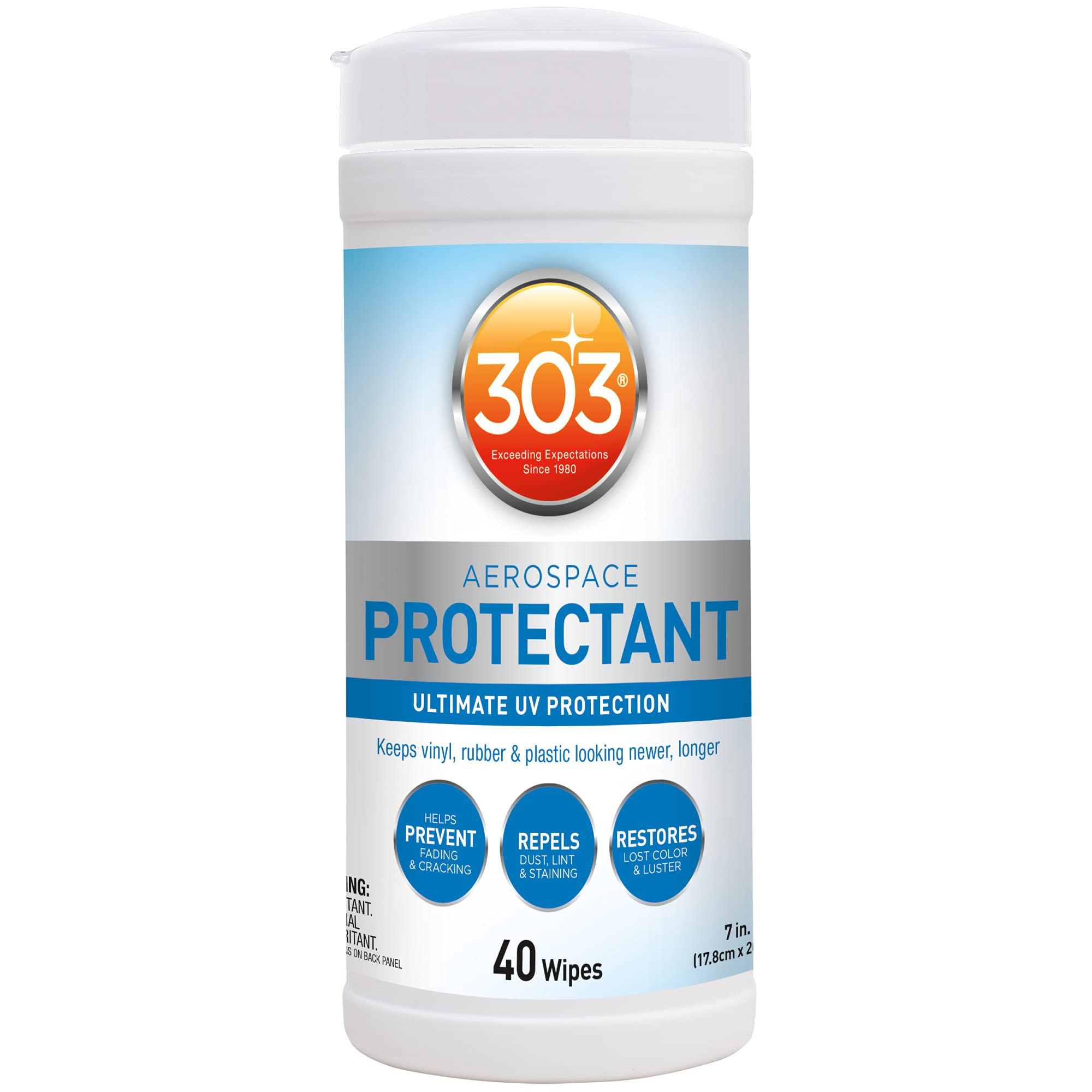 303 Products paquete frontal mostrando 40 toallitas y portabilidad