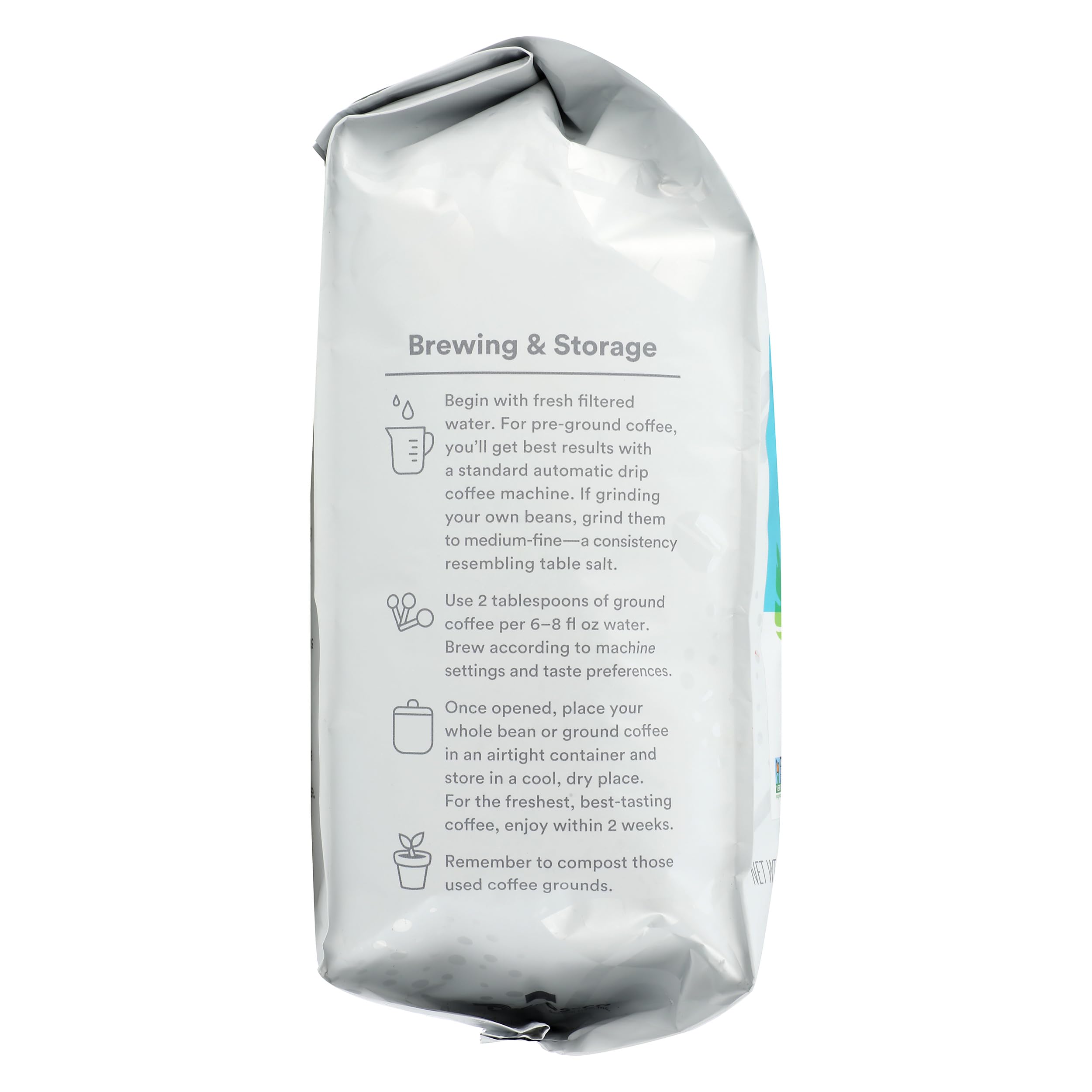 365 by Whole Foods Market bolsa de 24 oz junto a una regla para escala y cantidad