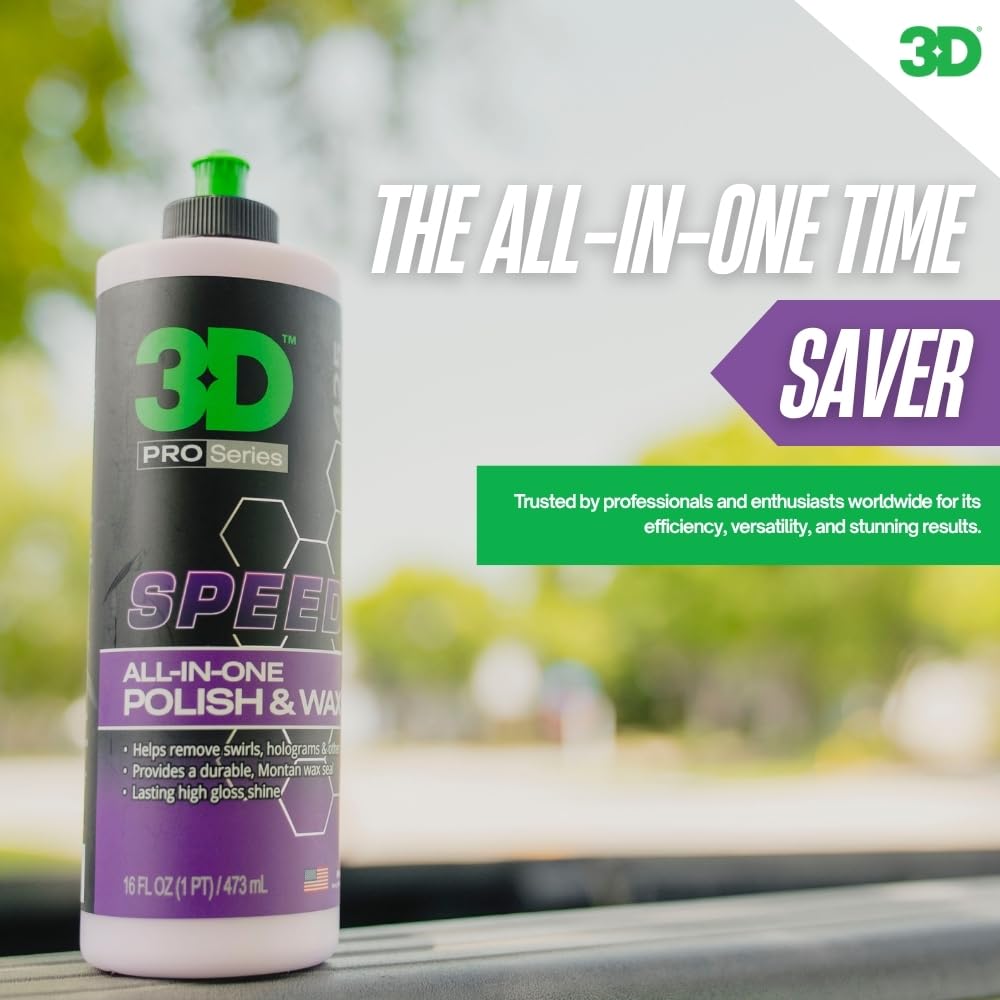 3D Speed usado con pulidora de doble acción para resultados uniformes