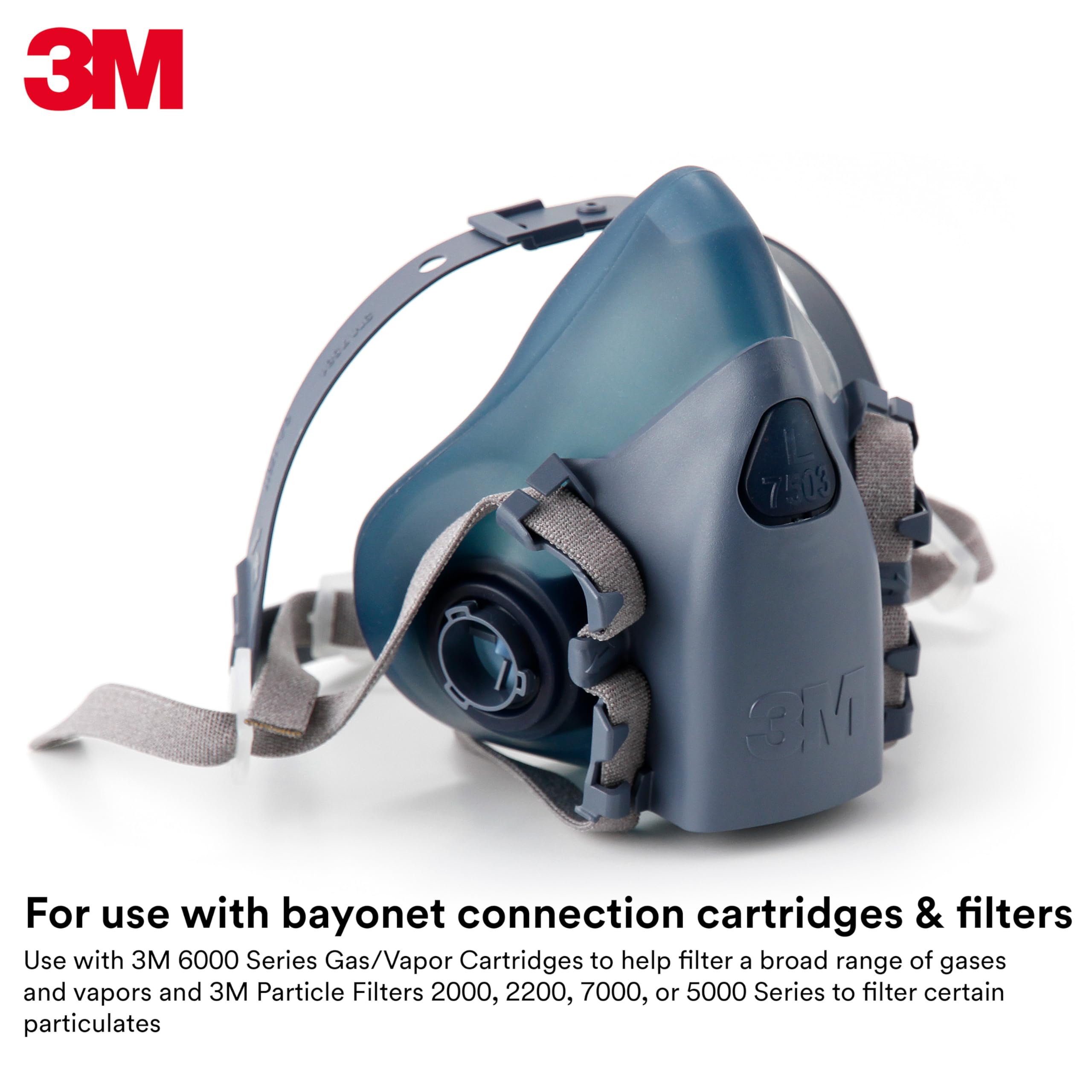 3M 7502 en obra usada por trabajador para tareas industriales