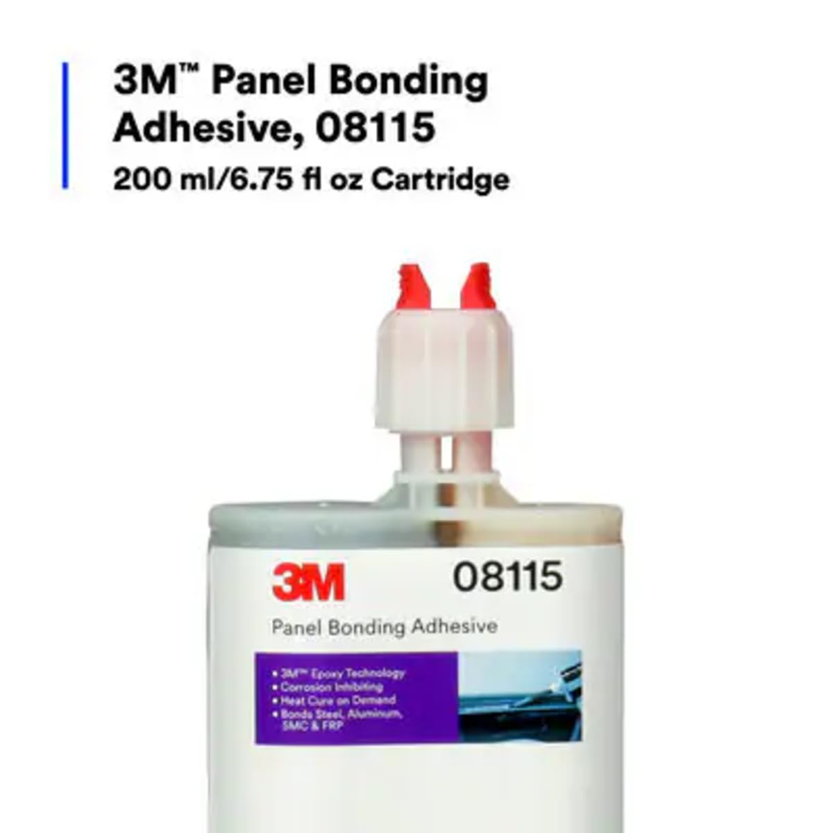 3M aplicación con pistola sobre panel de carrocería usando 08115 para fijación precisa