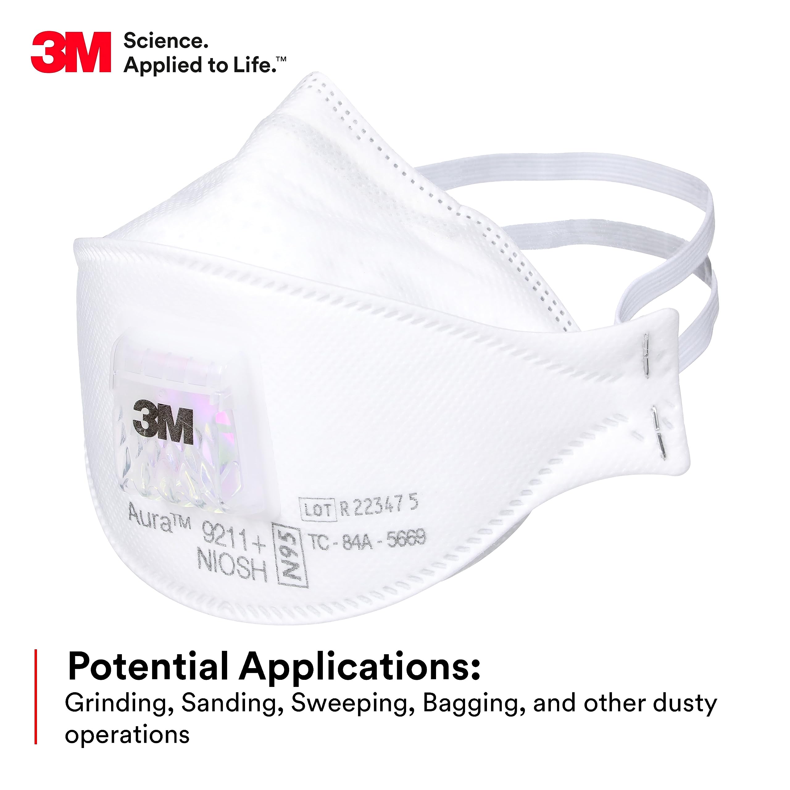 3M Aura 9211 embalaje individual abierto, mantiene respirador limpio antes del uso