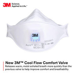 3M Aura 9211 primer plano del material interior suave, confort prolongado