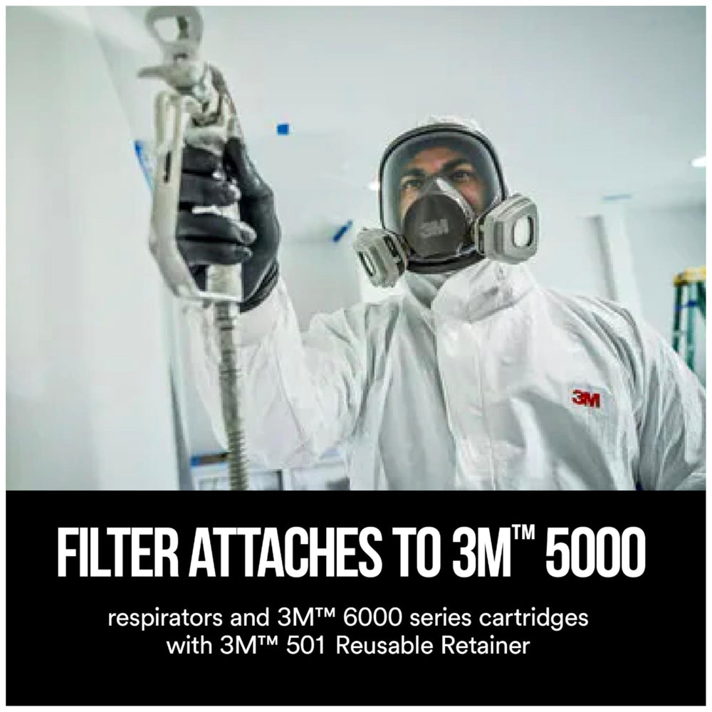 3M filtro P95 instalado en mascarilla 3M, ajuste correcto y respiración protegida