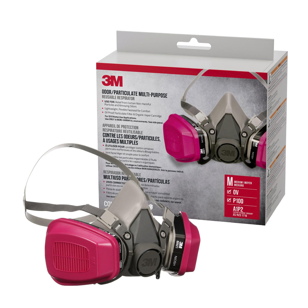 3M mascarilla 65021 vista frontal con filtros para protección cómoda