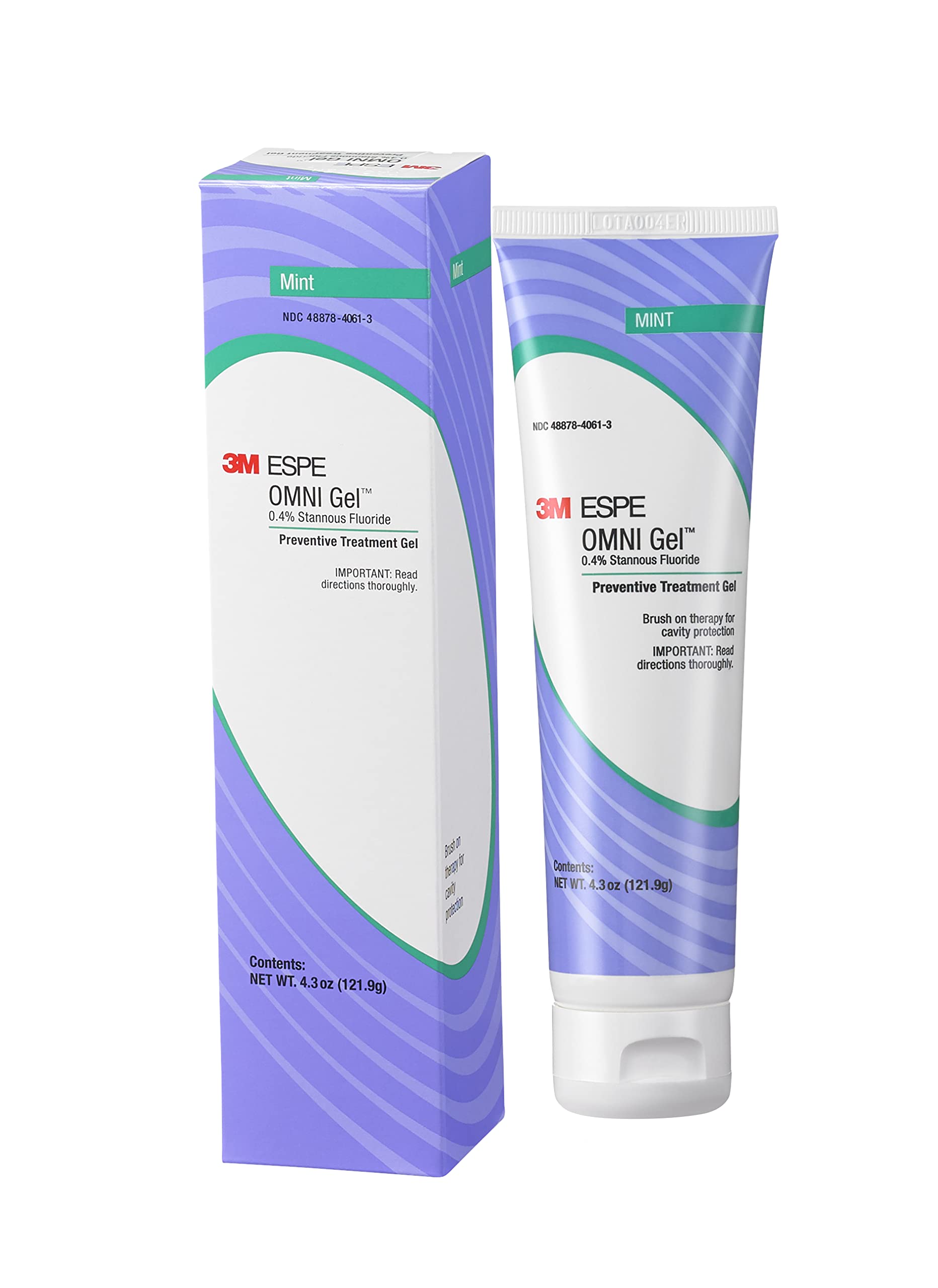 3M OMNI Gel envase frontal mostrando tamaño y etiqueta, protección extra