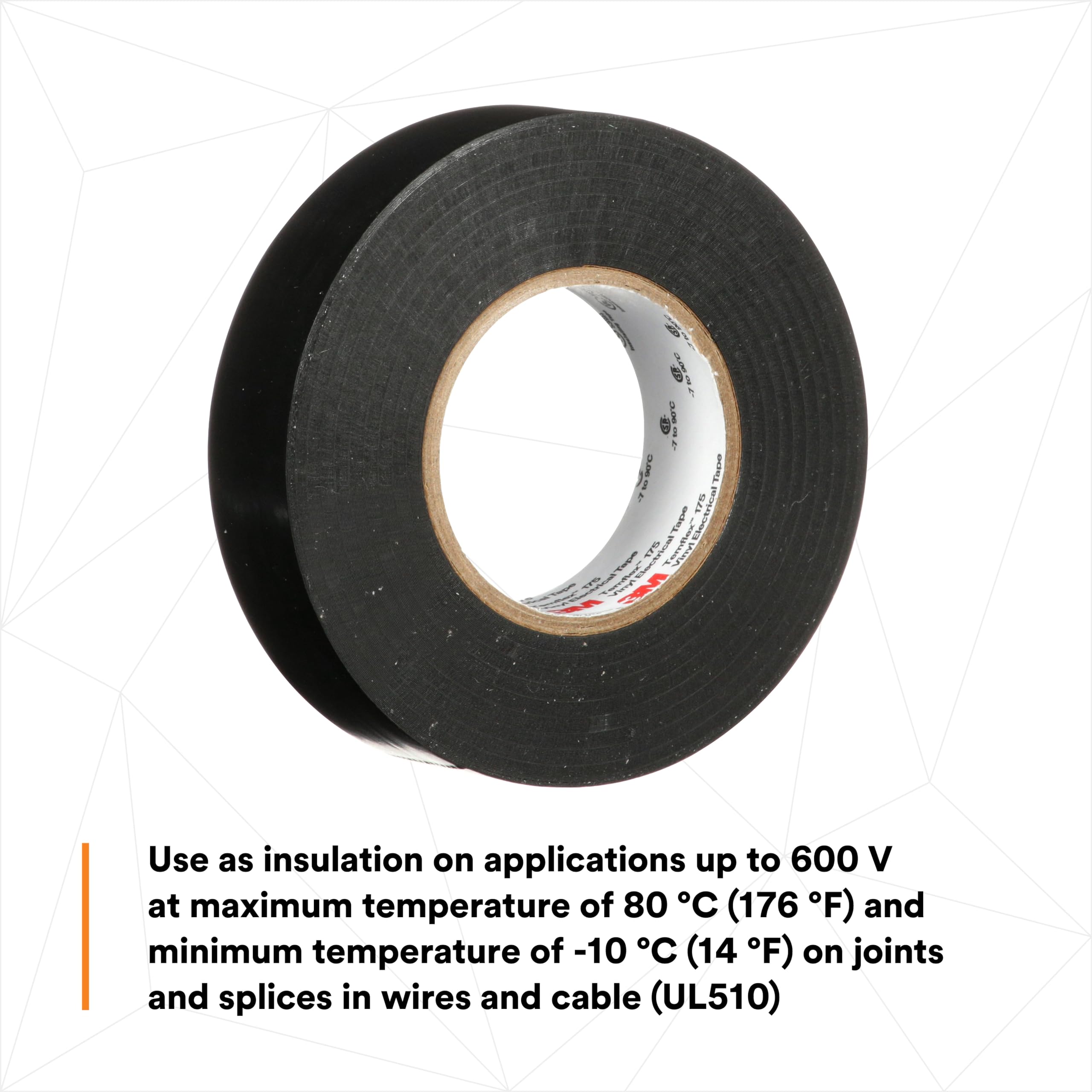 3M Temflex junto a una regla para mostrar escala y grosor del rollo