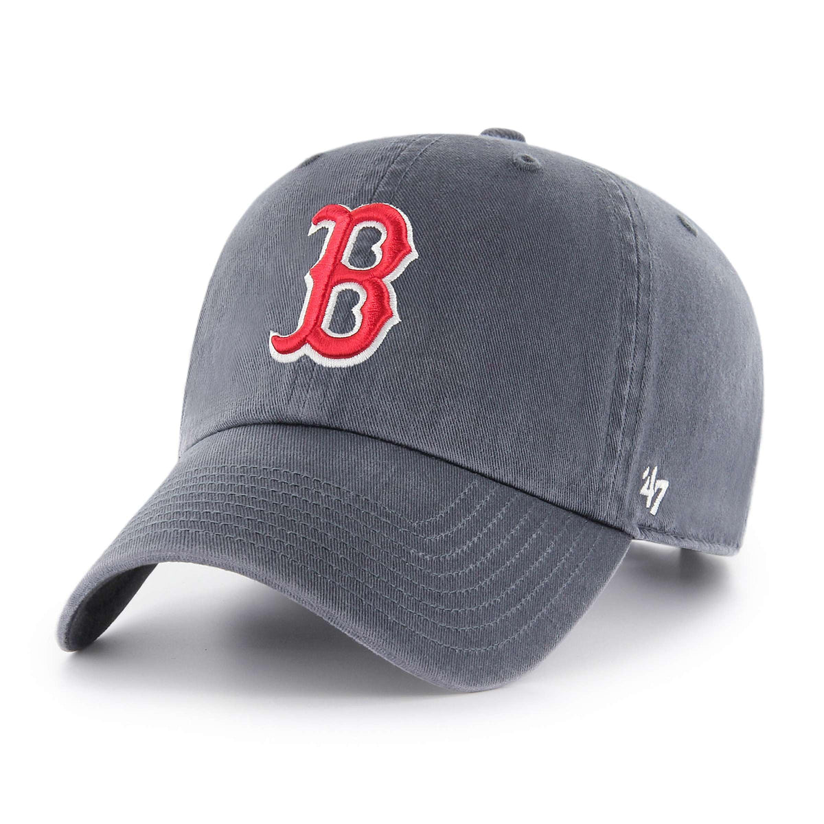 Gorra 47 Boston Red Sox vista frontal con logo bordado, impacto visual y autenticidad