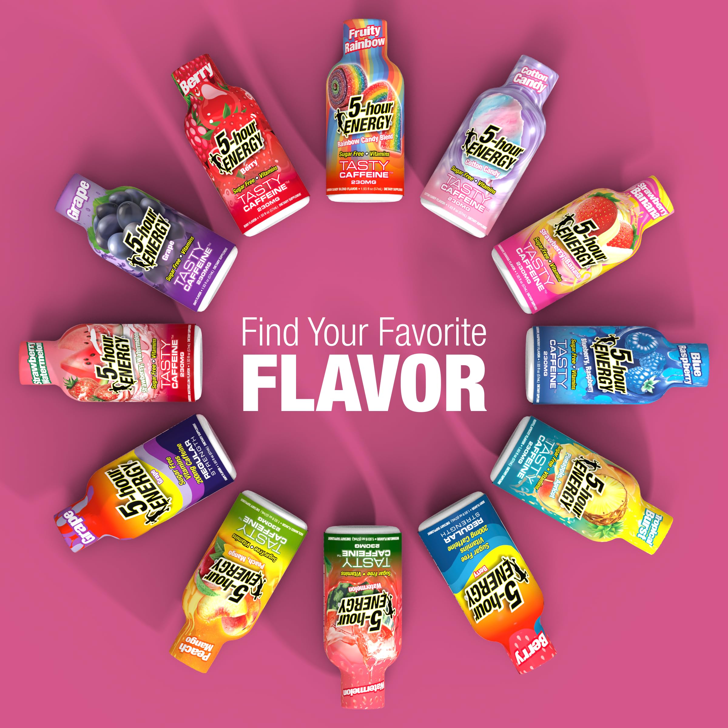 5-hour ENERGY botella vertical sobre fondo claro resaltando diseño
