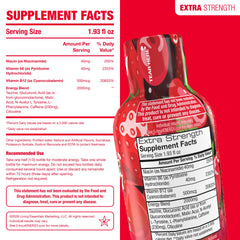 5-hour ENERGY etiqueta Extra Strength legible con información clara
