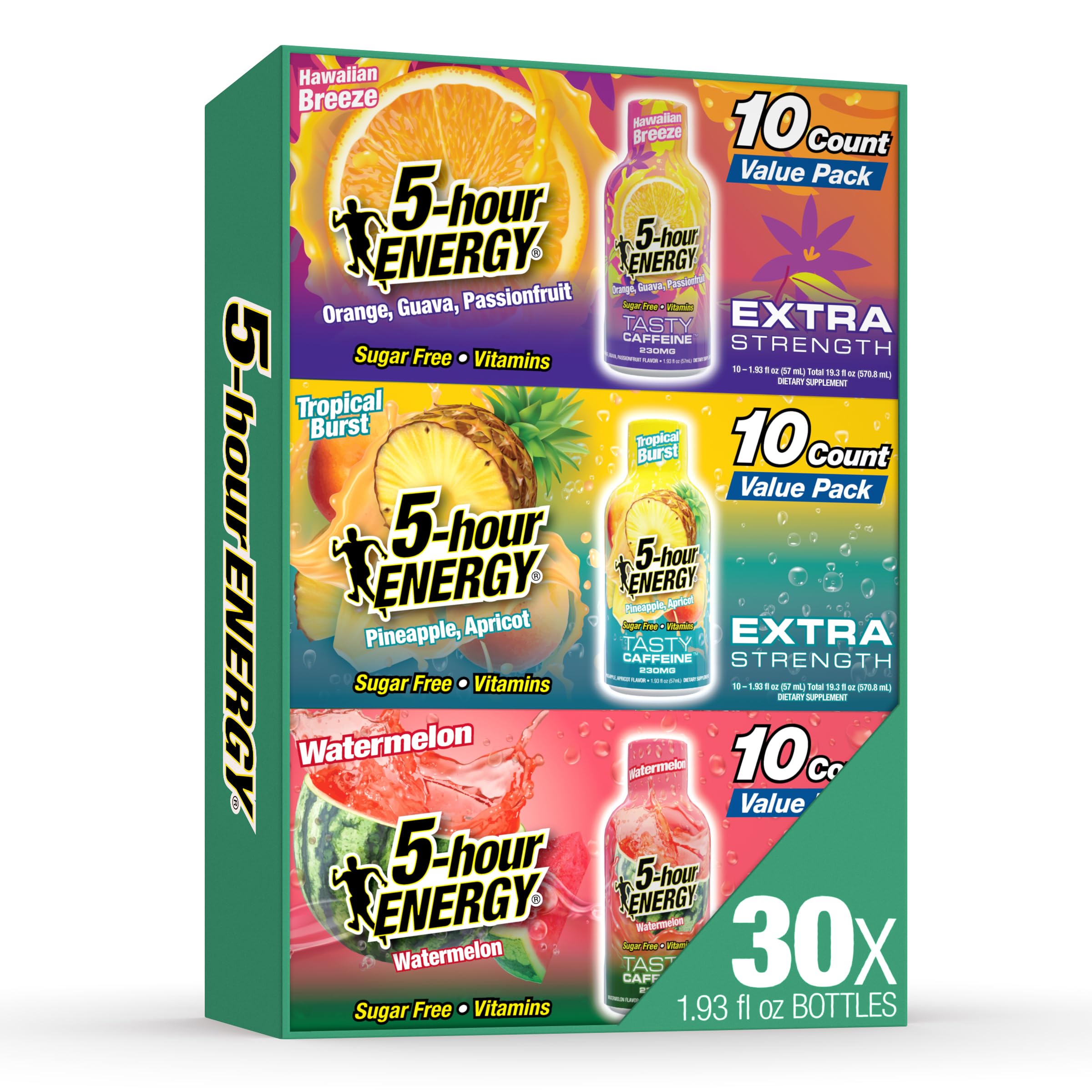 5-hour ENERGY imagen frontal del paquete de 30 unidades mostrando conveniencia