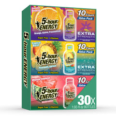 5-hour ENERGY imagen frontal del paquete de 30 unidades mostrando conveniencia