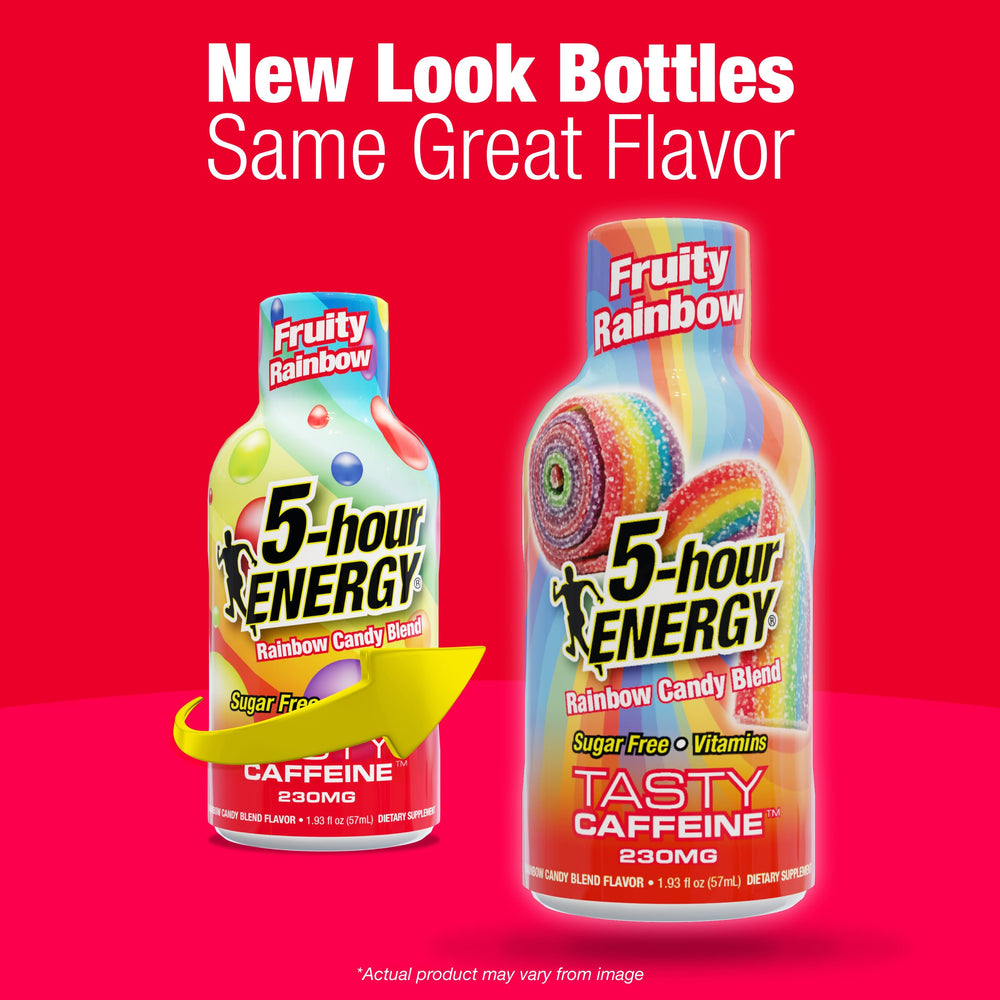 5-hour ENERGY botella individual lista para beber, destacando su formato sellado