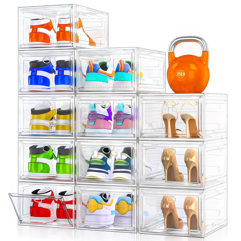 7 code vista frontal del paquete transparente que facilita identificar zapatos