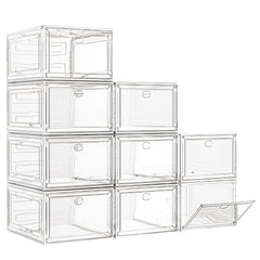 7 code caja frontal transparente mostrando zapatos y fácil identificación