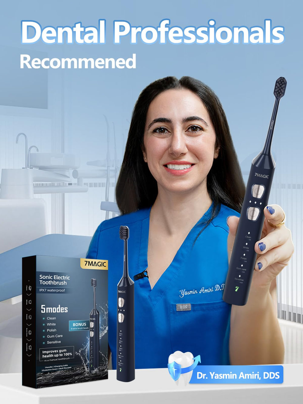7MAGIC cabezal deep-clean resaltando limpieza intensiva y precisión