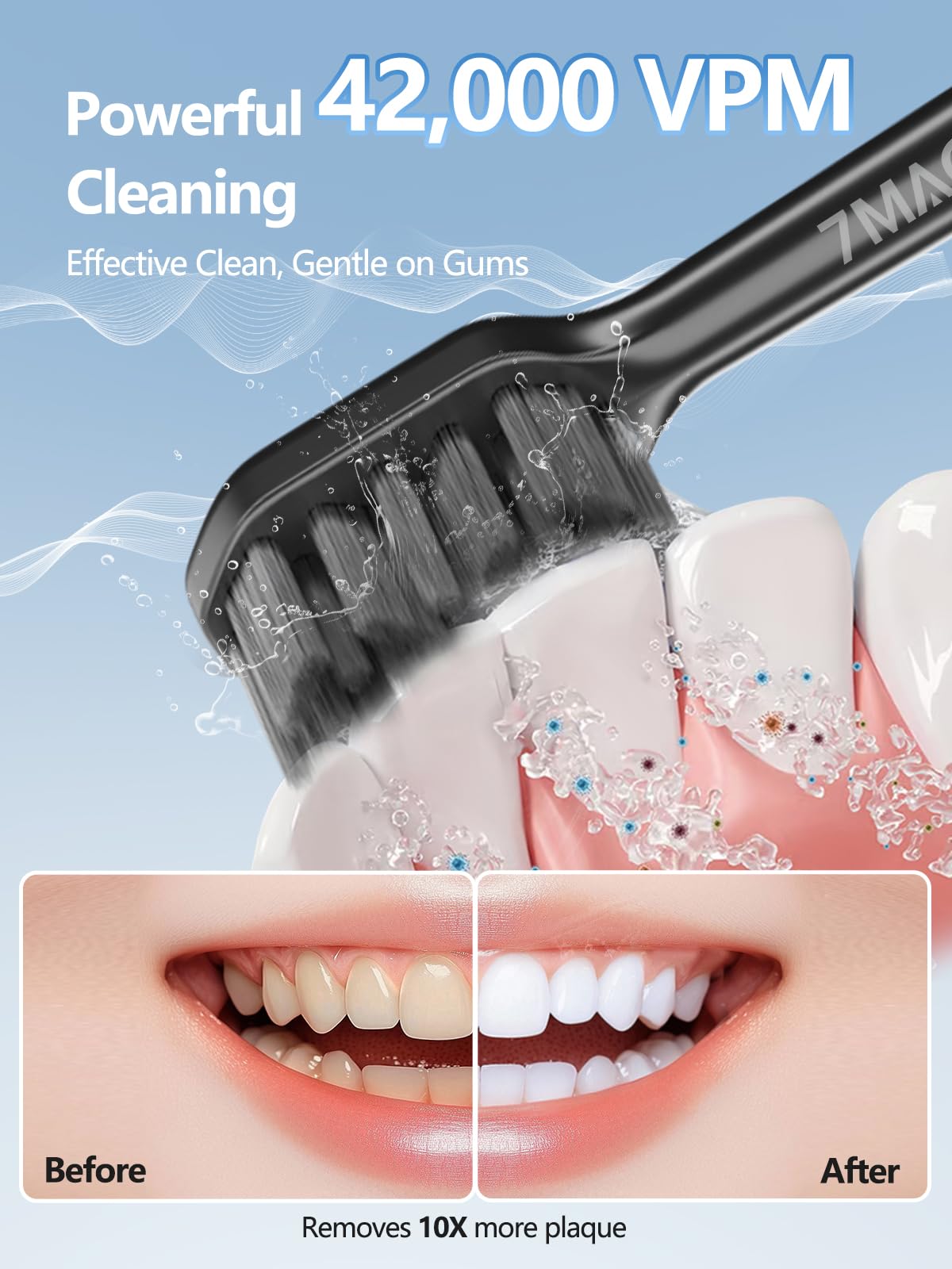 7MAGIC cabezal deep-clean mostrando cerdas para limpieza intensiva