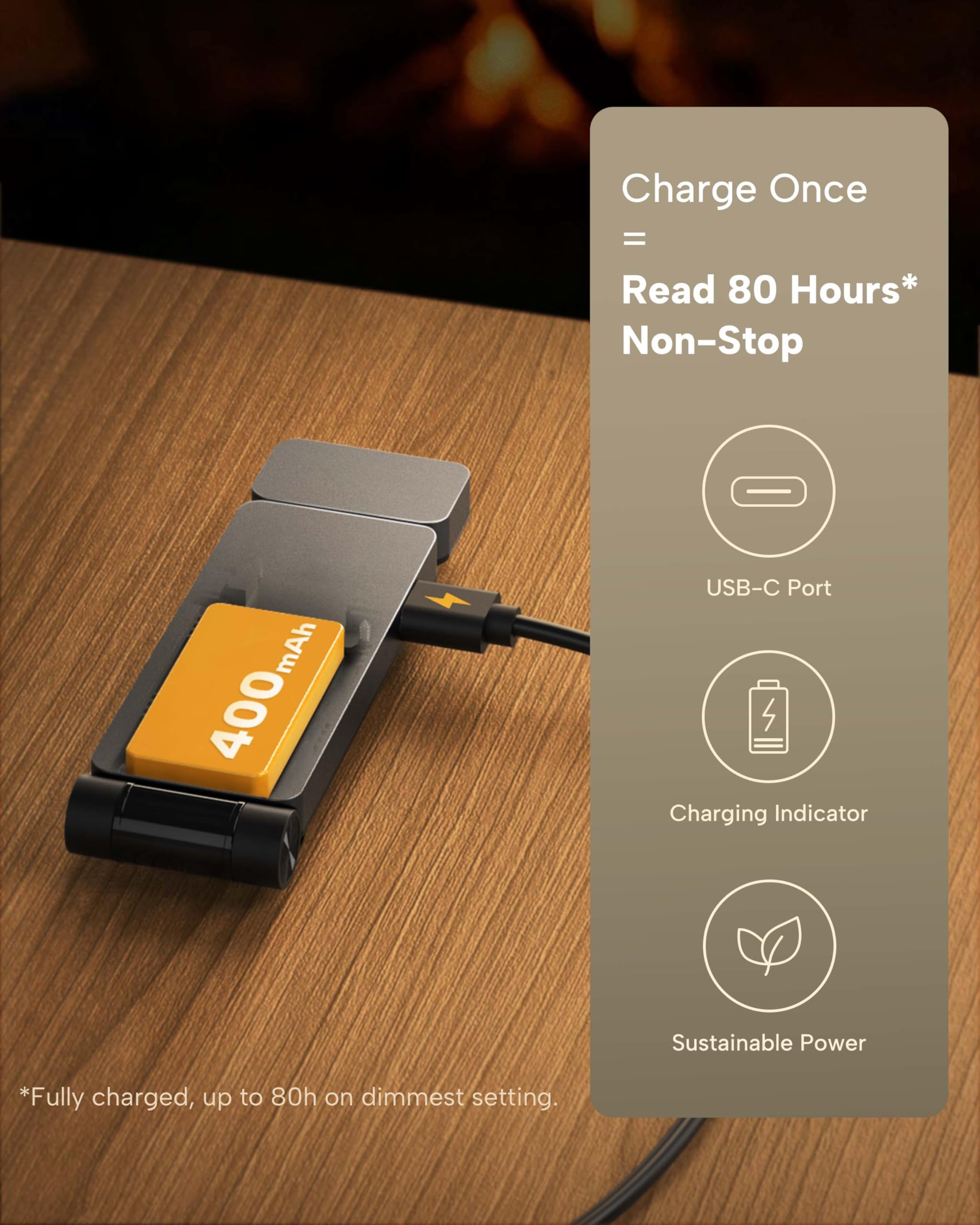 86lux puerto USB-C con cable incluido para recarga rápida y conveniente