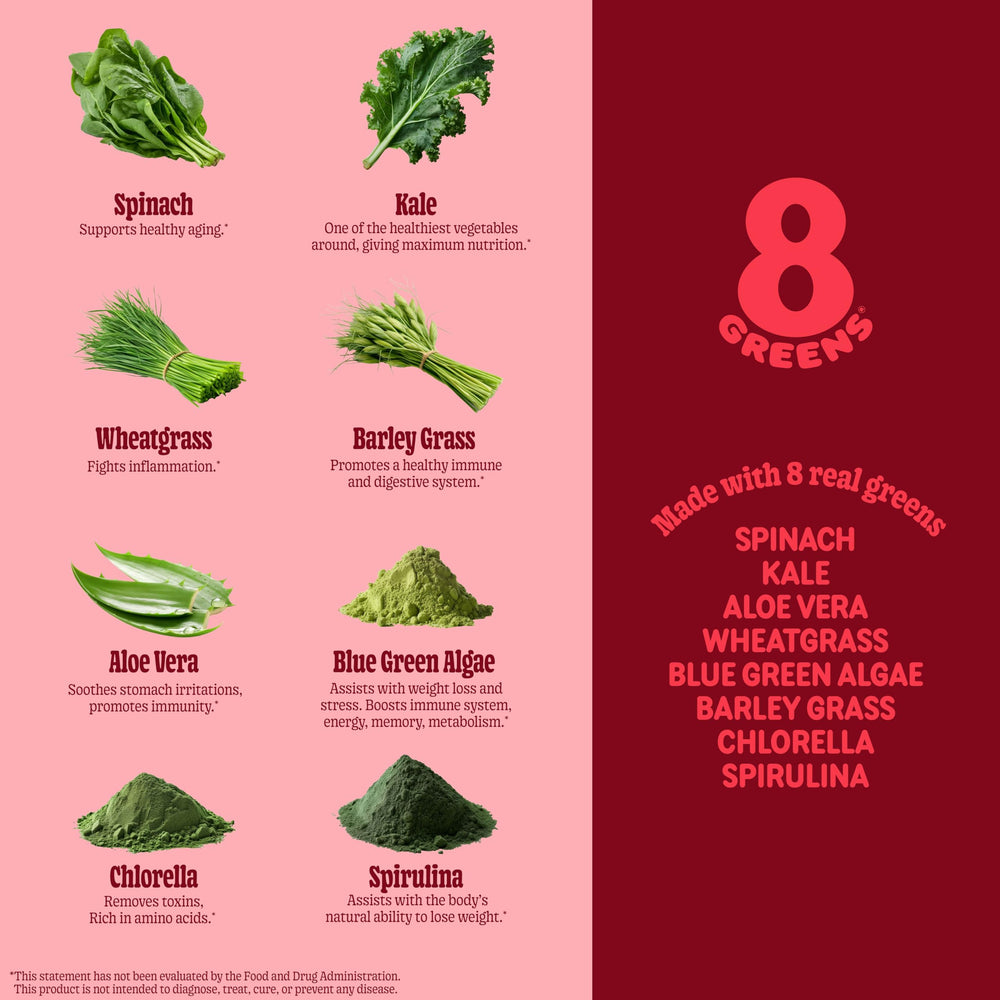 8Greens frasco abierto con gominolas listo para uso diario práctico