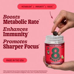 8Greens close-up de la textura de las gominolas con apariencia apetecible