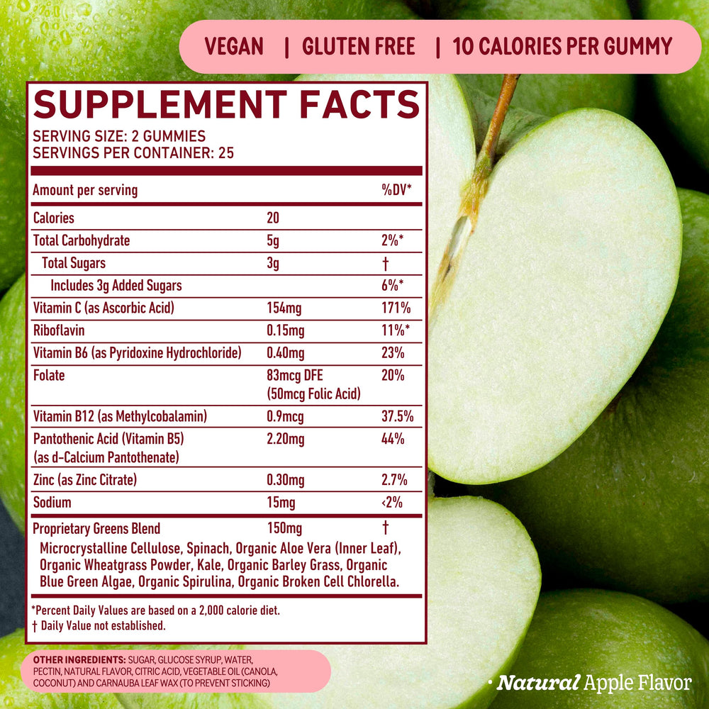 8Greens ingredientes verdes dispuestos para mostrar origen vegetal real