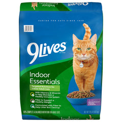 9Lives bolsa frontal 20 lb mostrando diseño y beneficios para gatos de interior