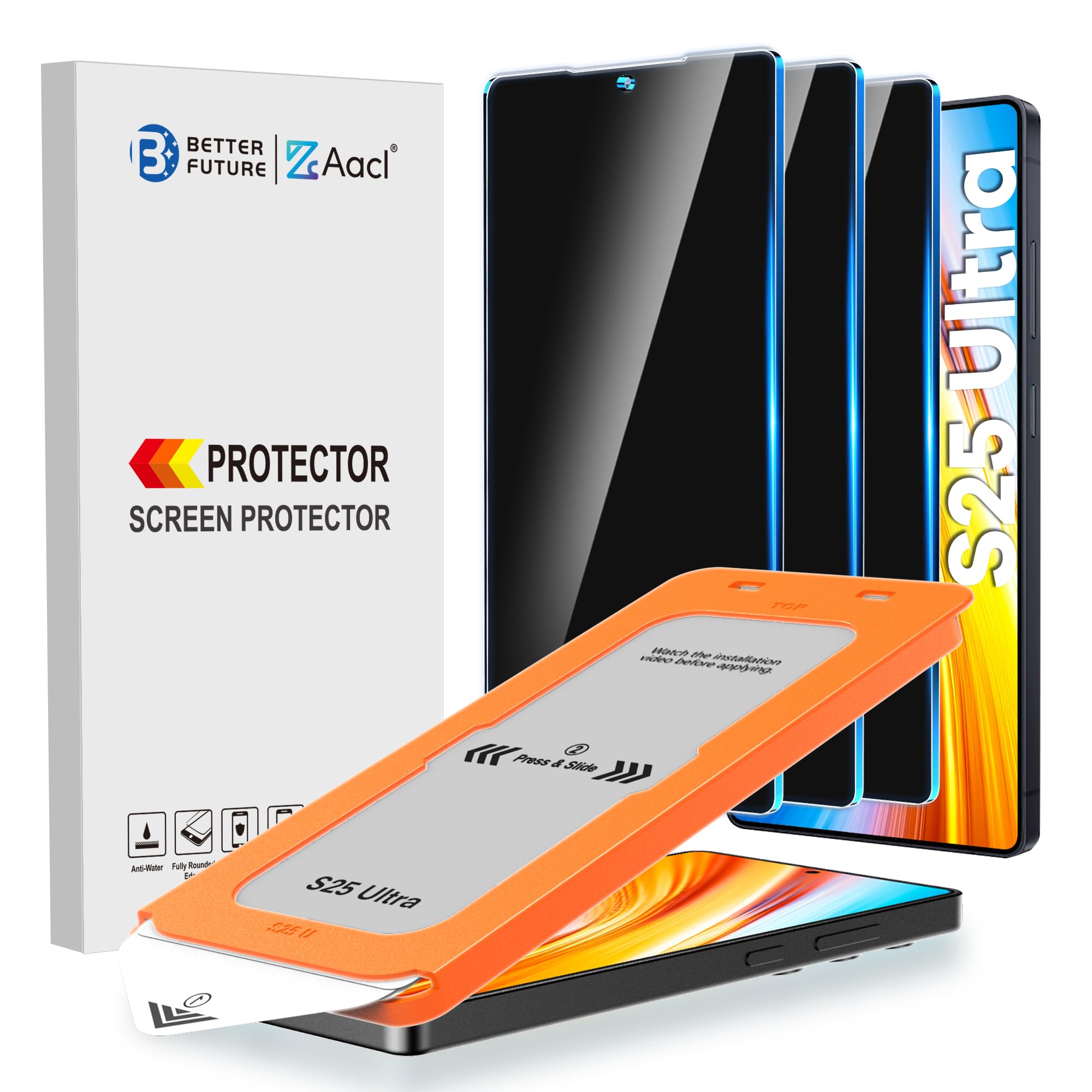 AACL protector frontal en caja, muestra ajuste perfecto y facilidad
