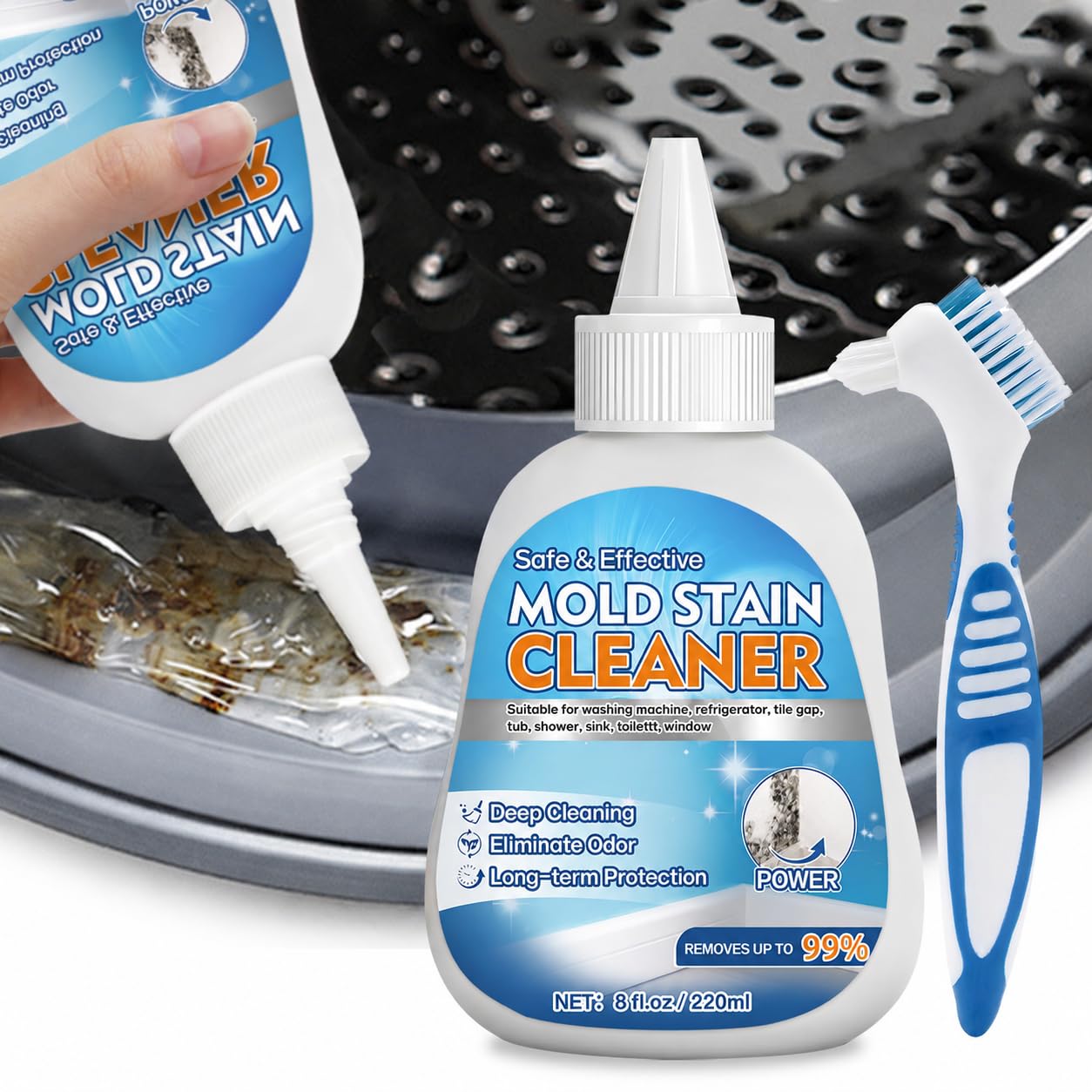 AAROVIBE envase frontal de 220 ml mostrando etiqueta y diseño, práctico para almacenamiento