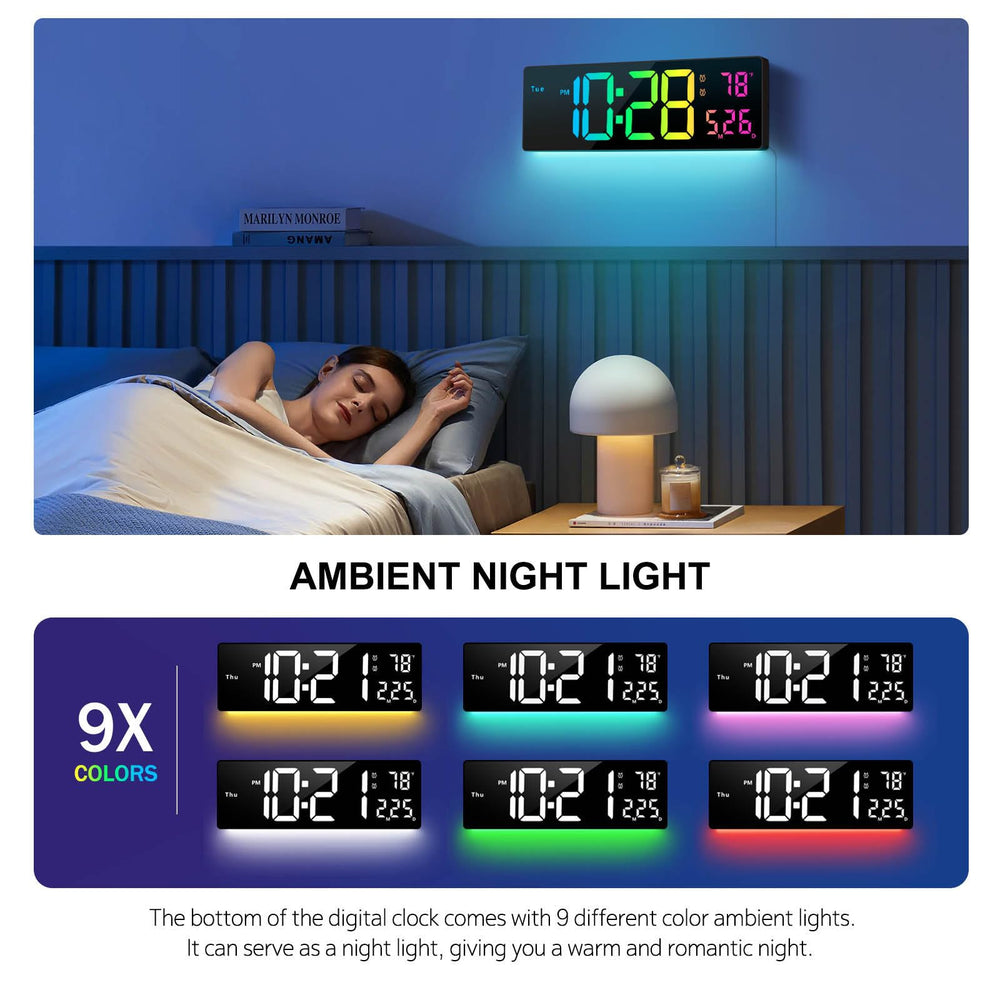 Abovsare base con luz ambiental multicolor creando ambiente nocturno