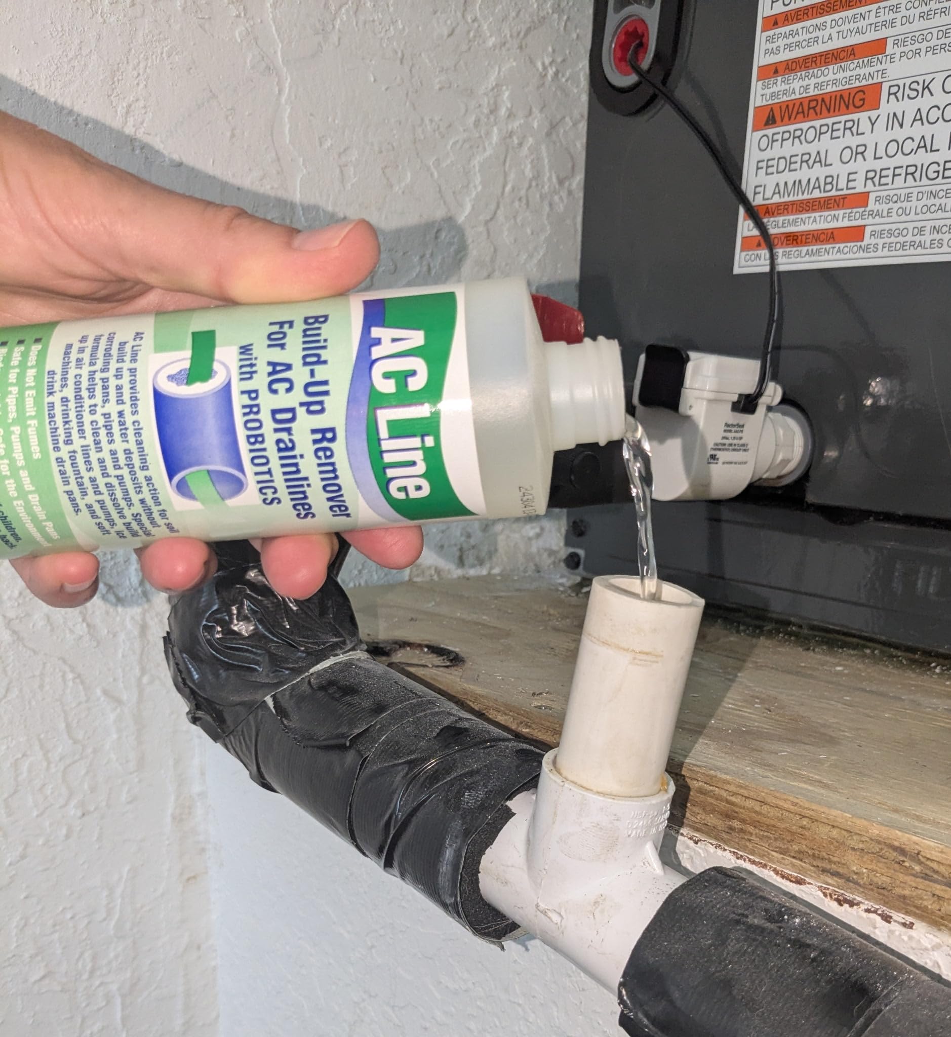 AC Line envase con ingredientes clave para degradar residuos