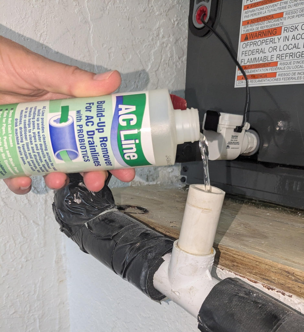 AC Line envase con ingredientes clave para degradar residuos